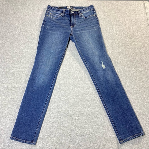 KUT from the Kloth Jeans Women 2 Blue Katy Boyfriend Distressed Mid Rise Stretch - Picture 1 of 13